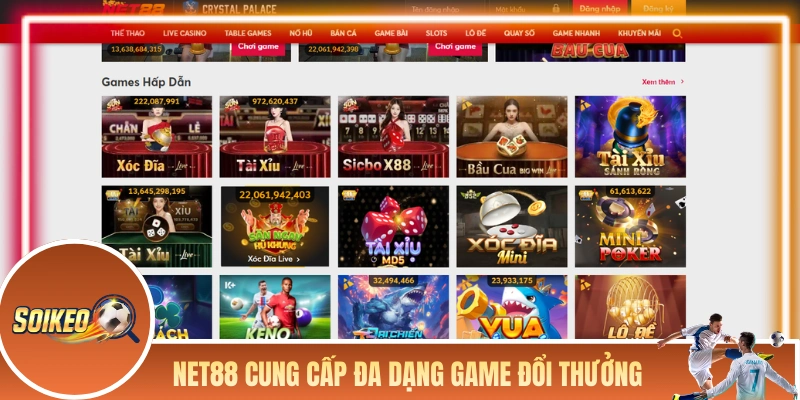 NET88 cung cấp đa dạng game đổi thưởng